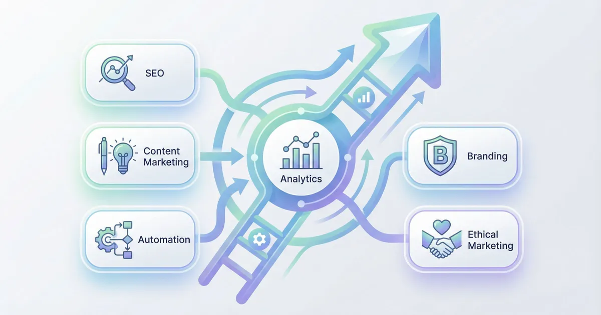 Core digital marketing skills required for career growth in 2026 visualized as a structured framework