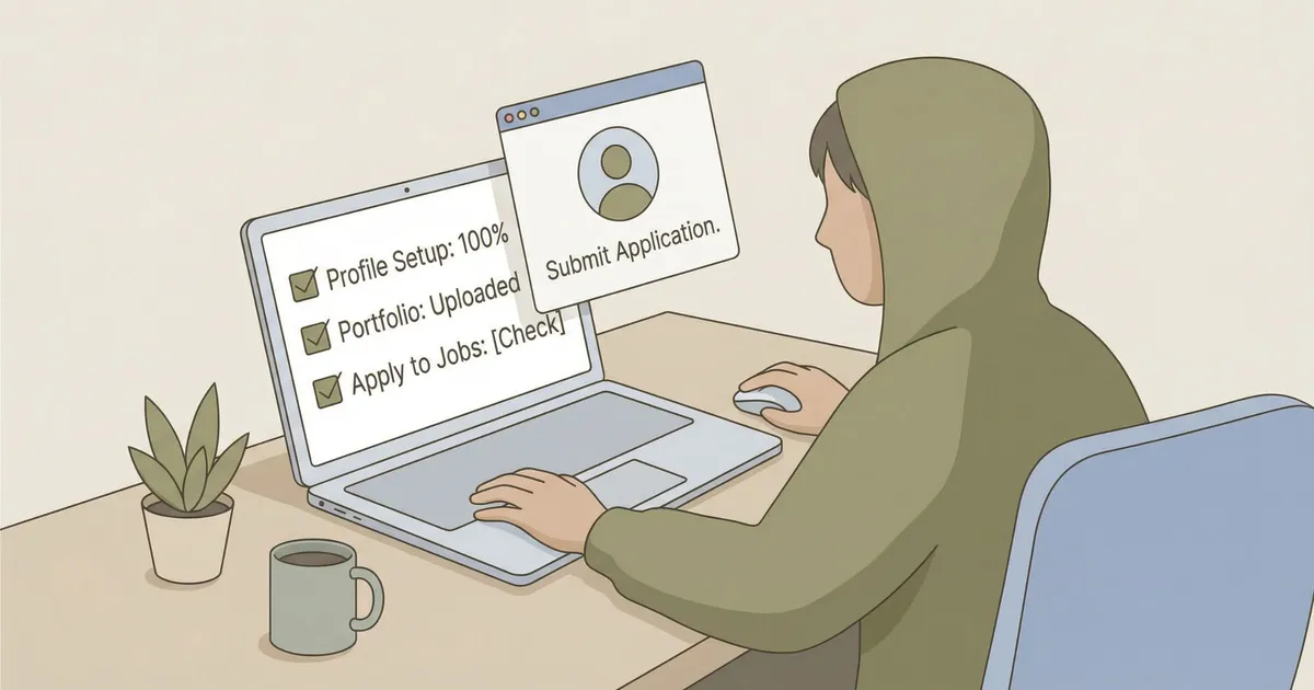 Beginner freelancer applying for remote freelance jobs through online platforms