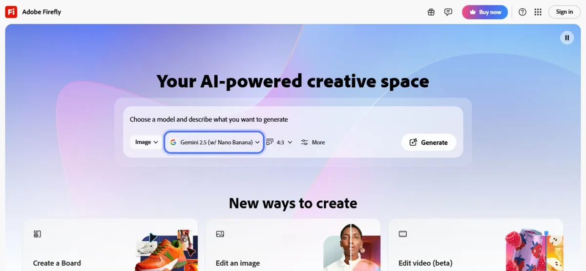 Adobe Firefly interface