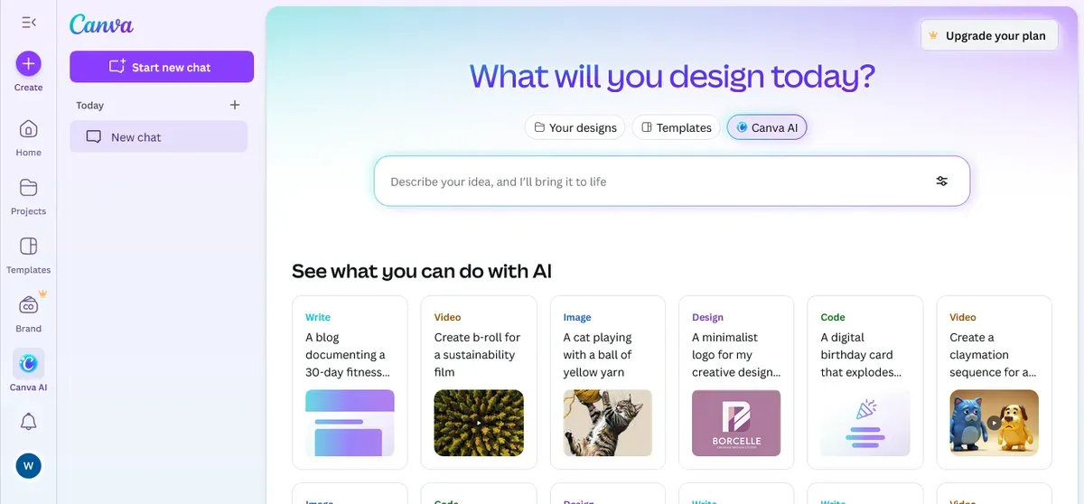 canva ai interface