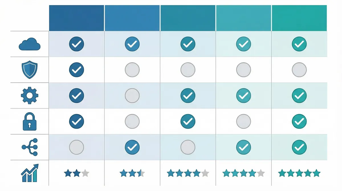 Comparison chart showing RSOC network features and requirements