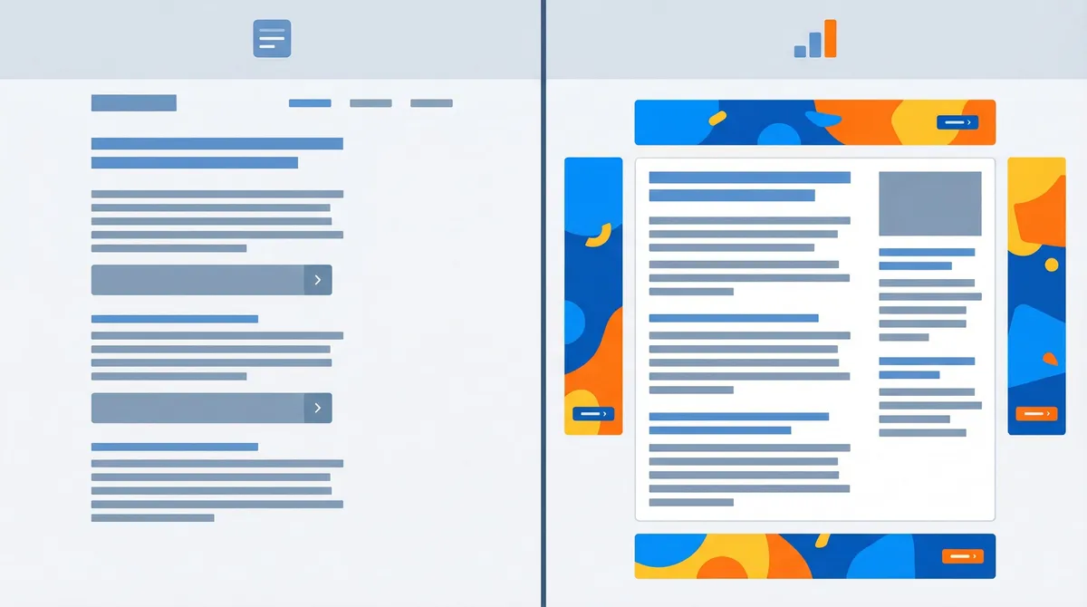 Diagram comparing RSOC ads versus traditional display banner ads