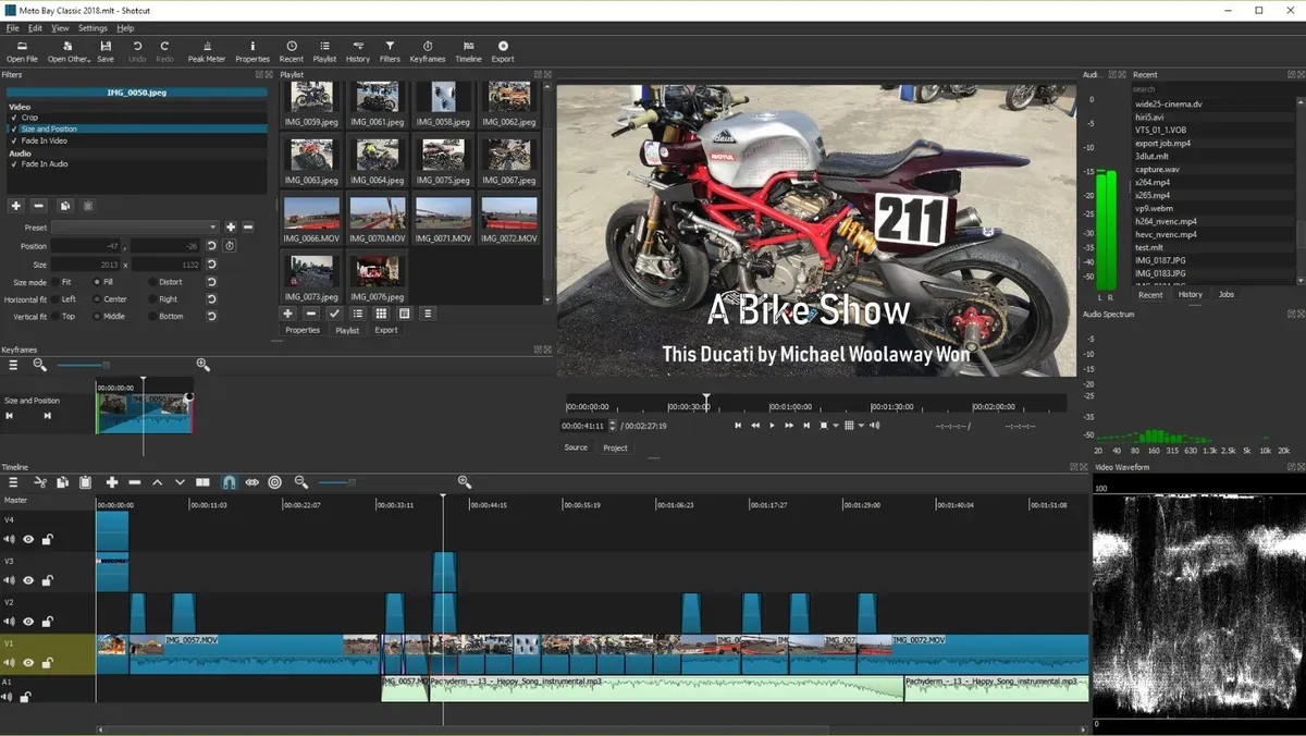 shotcut video editing interface