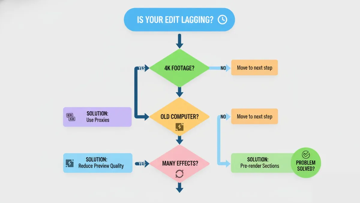 a troubleshooting flowchart of video editing