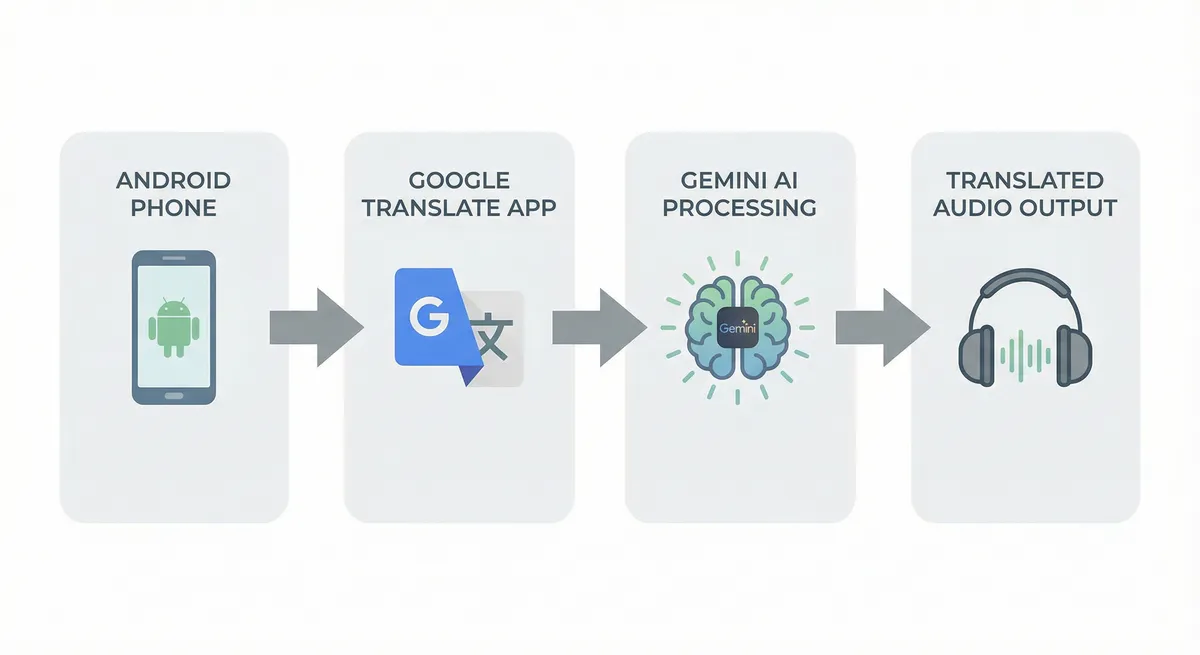 a infographics of Turning Any Headphones Into Translation Earbuds